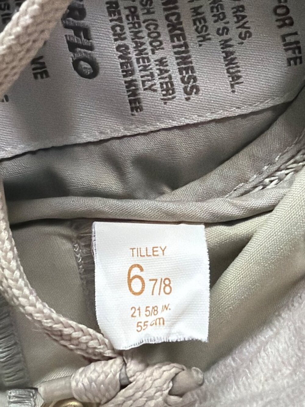 Tilley LTM3 AIRFLO Sun Hat 6 7/8 55cm Small Light Stone MSRP$99 - Picture 9 of 17